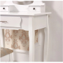 Toaletný stolík s taburetom, biela/strieborná, LINET