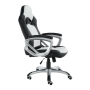 Kancelárske kreslo, ekokoža čierna/biela, LOTAR