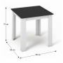 Jedálenský stôl, biela/čierna, 80x80, KRAZ