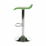 Barová stolička, ekokoža zelená/chróm, LARIA NEW