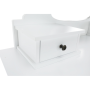 Toaletný stolík s taburetom, biela/strieborná, LINET NEW