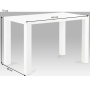 Jedálenský stôl, biela vysoký lesk HG, ASPER NEW TYP 3