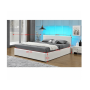 Manželská posteľ s RGB LED osvetlením, biela, 160x200, JADA NEW