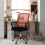 Kancelárska stolička, sieťovina oranžová/látka čierna, APOLO