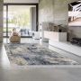 Obojstranný koberec, vzor/modrá, 180x270, GAZAN