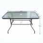 Jedálenský stôl s otvorom na slnečník, tvrdené sklo/oceľ, DEMAT NEW