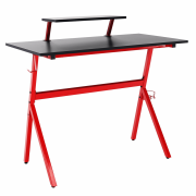 PC stôl/herný stôl, červená/čierna, LATIF
