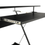 Pojazdný PC stôl/herný stôl s kolieskami, čierna, TARAK