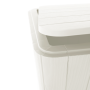 Záhradný úložný box/príručný stolík, biela, IBLIS