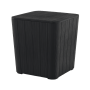 Záhradný úložný box/príručný stolík, čierna, IBLIS