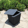 Záhradný úložný box/príručný stolík, čierna, UGUR
