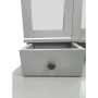 Toaletný stolík s taburetom, sivá/strieborná, REGINA NEW