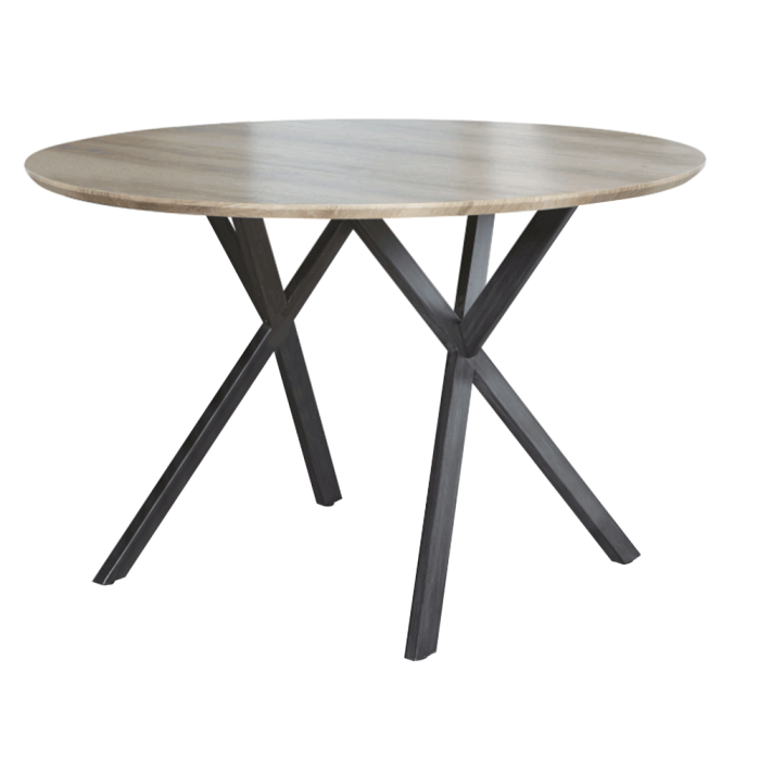 Jedálenský stôl, dub sivý/čierna, AKTON