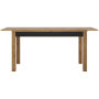Rozkladací jedálenský stôl, dub lefkas tmavý/čierny mat, LUCITA HAVT02