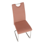 Jedálenská stolička, ružová Velvet látka/svetlé šitie, ABIRA NEW