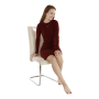 Jedálenská stolička, béžová Dulux Velvet látka/svetlé šitie, ABIRA NEW