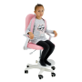 Rastúca stolička s podnožou a trakmi, ružová/biela, ANAIS