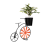Retro kvetináč v tvare bicykla, bordová/čierna, SEMIL