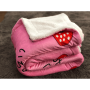 Obojstranná baránková deka, ružová/vzor jahody, 150x200cm, MIDAS TYP1