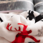 Obojstranná baránková deka, biela, zimný motív, 150x200, ANIME