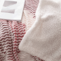Obojstranná baránková deka, biela, farebný vzor, 150x200, TAMES