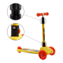 Detská kolobežka, LED kolieska, hliník/plast, žltá/oranžová, LAOMA