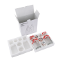 TEMPO-KONDELA ARYSTA TYP 1, sklenené dózy, set 4 ks, červená stužka, sklo/keramika