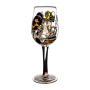 TEMPO-KONDELA HILY, poháre na víno, set 4 ks, ručne maľované, sklo