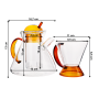 TEMPO-KONDELA KONVO, čajník so sitkom a šálkou, 500 + 180 ml,  sklo