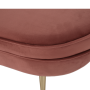 Luxusný taburet, ružová Velvet látka/chróm zlatý, Art-deco, NOBLIN NEW TYP 2