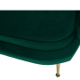 Luxusná pohovka, 3-sed, smaragdová Velvet látka/chróm zlatý, štýl Art-deco, NOBLIN NEW