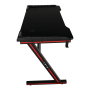Herný stôl/počítačový stôl, s RGB LED osvetlením, čierna/červená, MACKENZIE 120cm