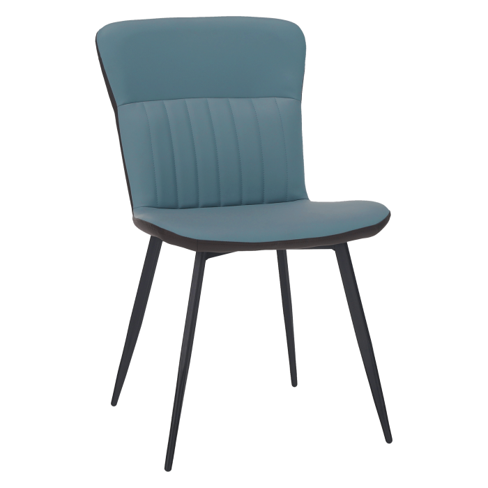 Jedálenská stolička, ekokoža, modrá/hnedá, KLARISA