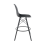 Barová stolička, čierna, plast/drevo, CARBRY NEW