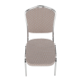 Stohovateľná stolička, béžová/vzor/chróm, ZINA 3 NEW