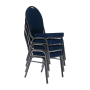 Stolička, stohovateľná, látka modrá/sivý rám, JEFF 3 NEW