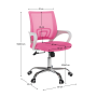 Kancelárske kreslo, ružová/biela, SANAZ TYP 2