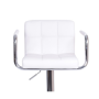 Barová stolička, biela ekokoža/chróm, LEORA New