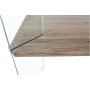 Konferenčný stolik, biela HG s leskom/vzor drevo, MABILO