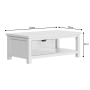 Konferenčný stolík AR90, biely lesk/biela, ARTEK