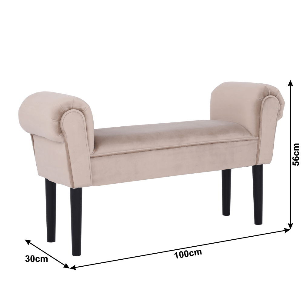 Lavica, Velvet látka, béžovosivá/čierna, BURDA - Image 3