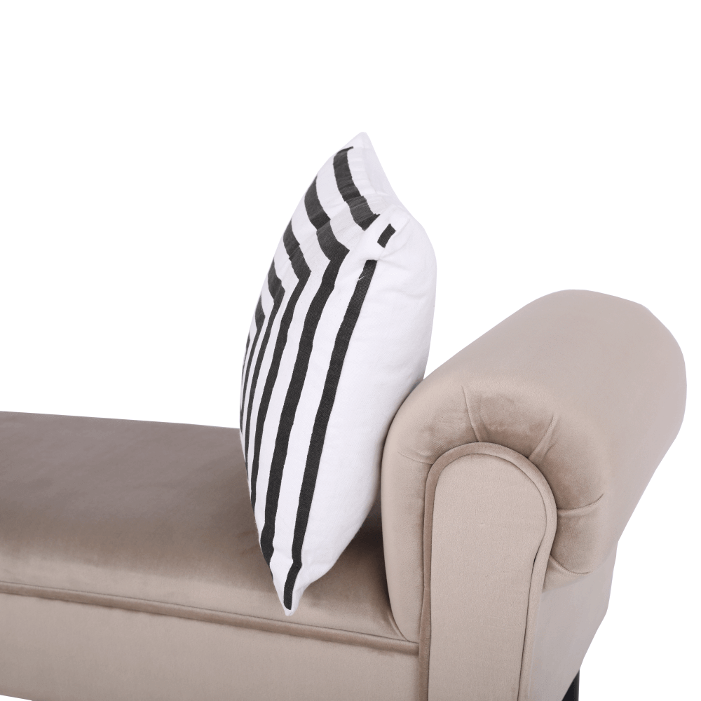 Lavica, Velvet látka, béžovosivá/čierna, BURDA - Image 6