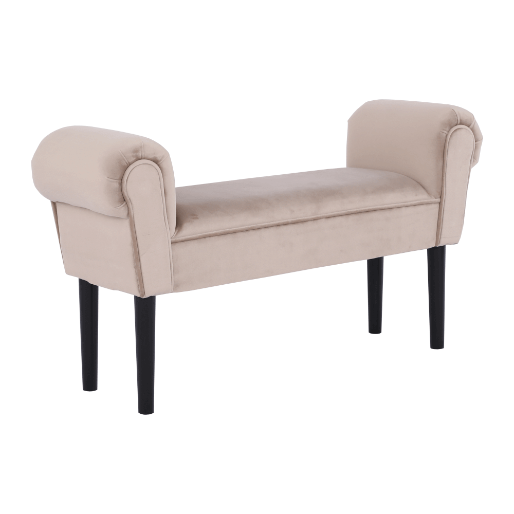 Lavica, Velvet látka, béžovosivá/čierna, BURDA - Image 7