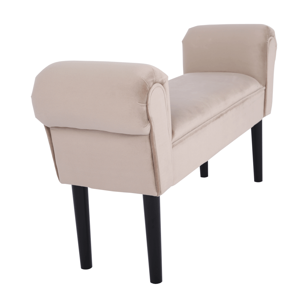 Lavica, Velvet látka, béžovosivá/čierna, BURDA - Image 9