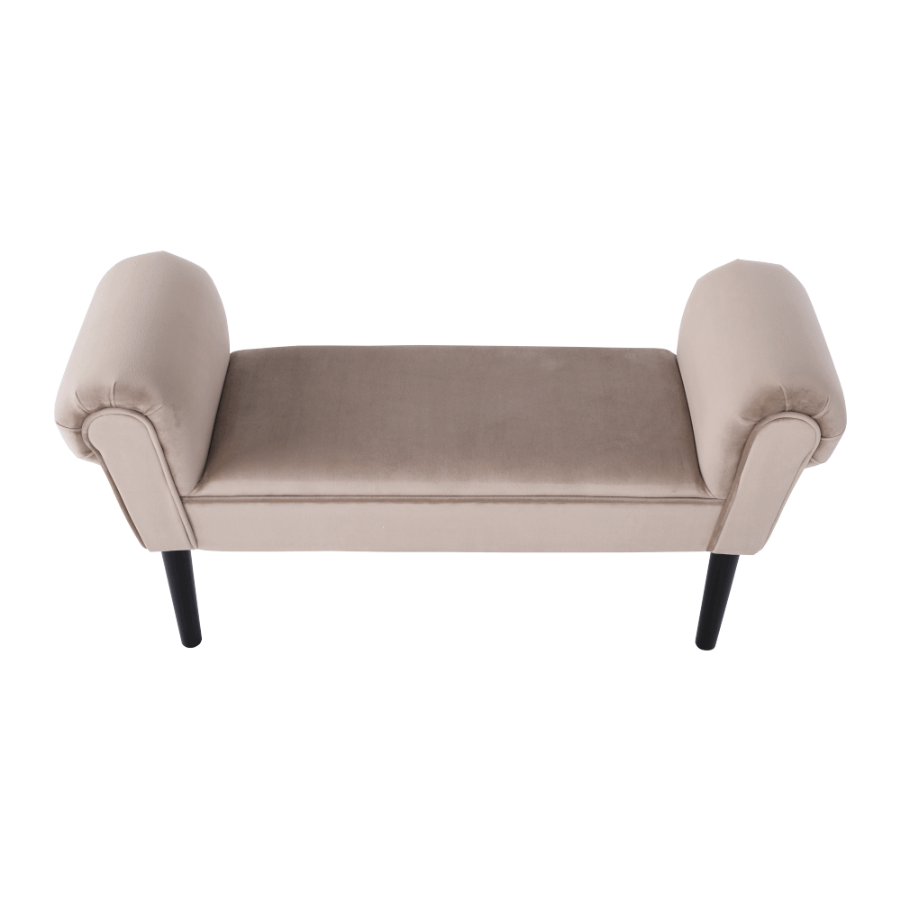 Lavica, Velvet látka, béžovosivá/čierna, BURDA - Image 10