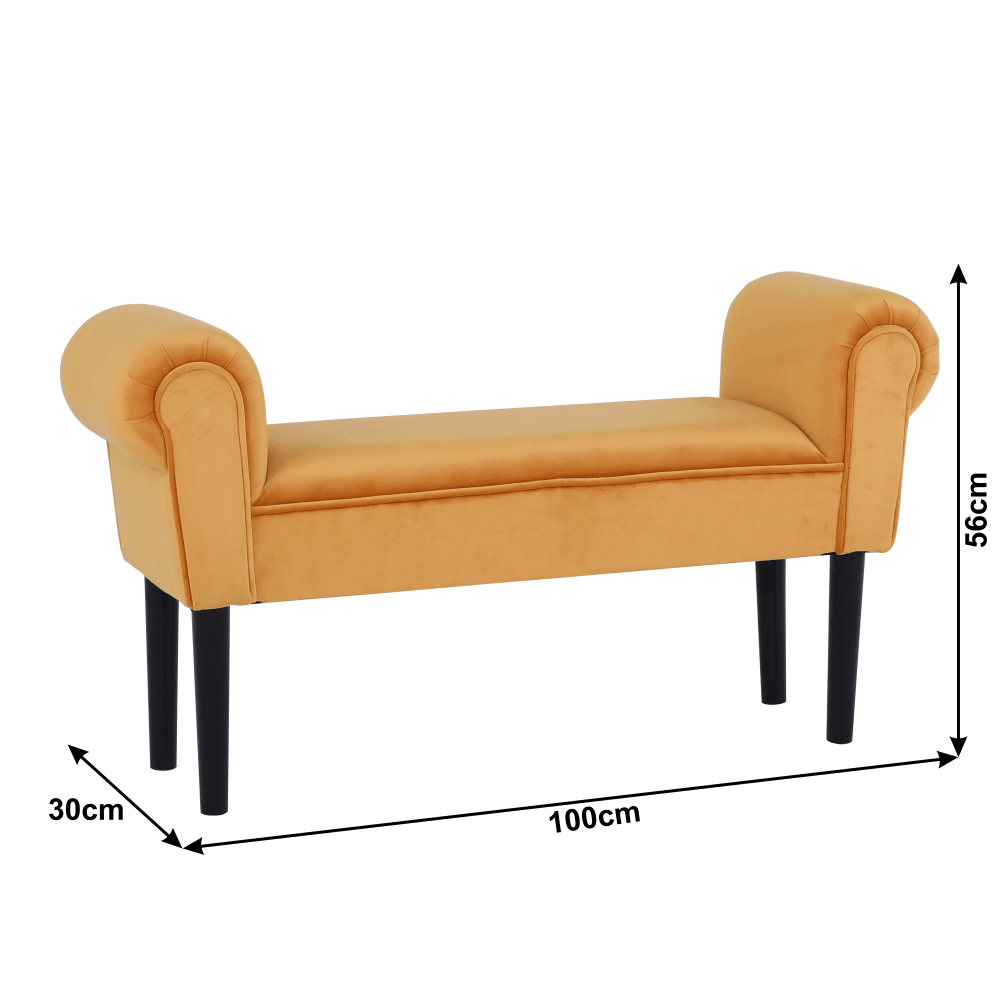 Lavica, Velvet látka, medovohnedá/čierna, BURDA - Image 5