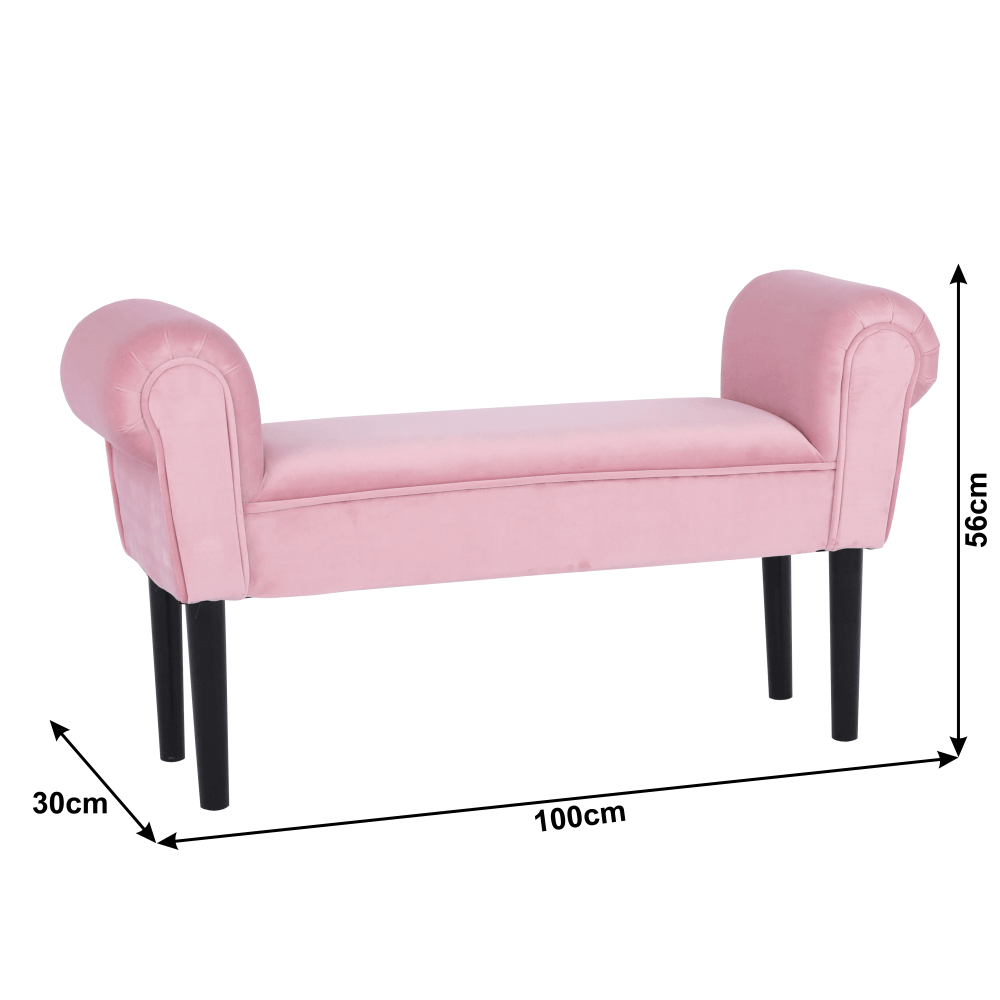 Lavica, Velvet látka, staroružová/čierna, BURDA - Image 8