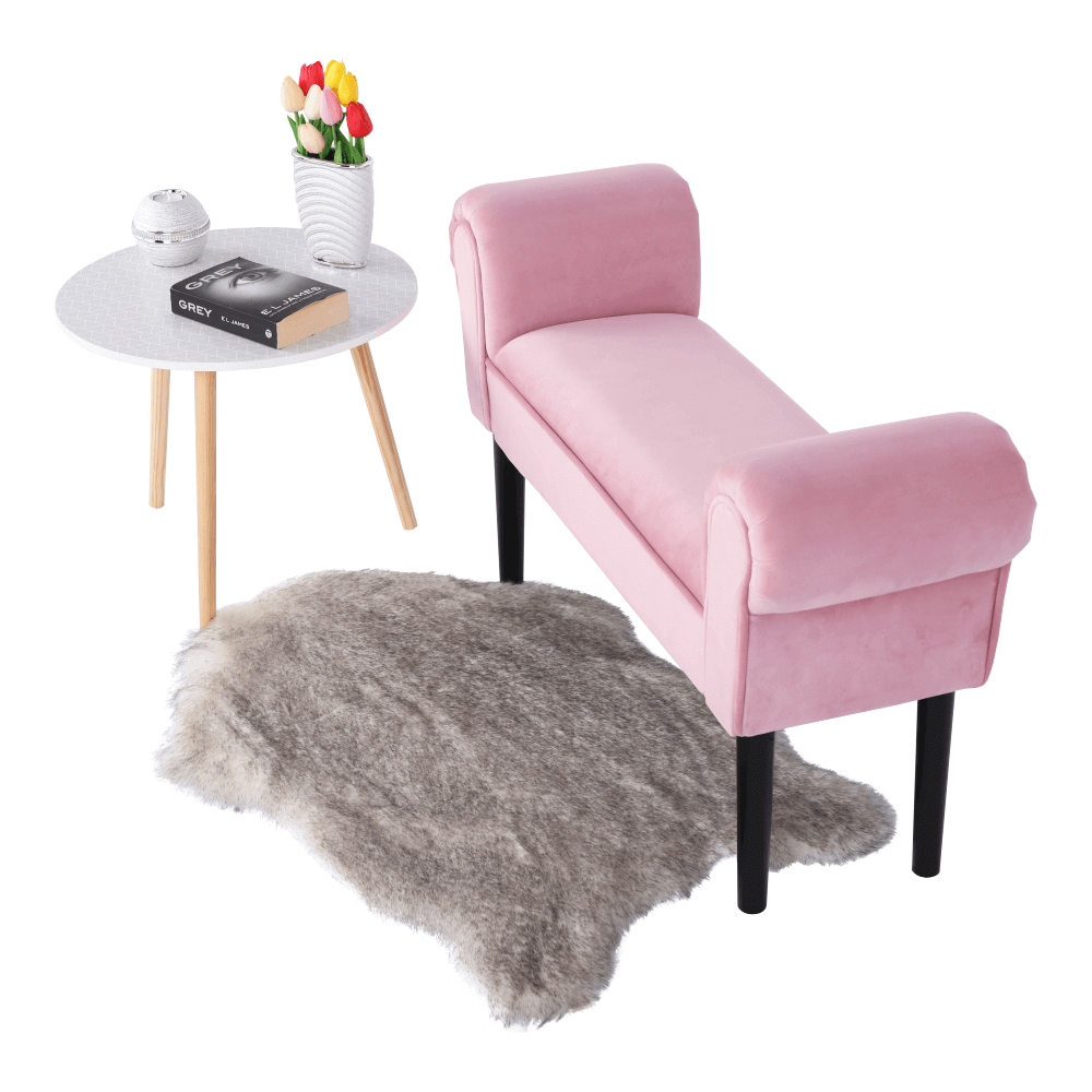 Lavica, Velvet látka, staroružová/čierna, BURDA - Image 4
