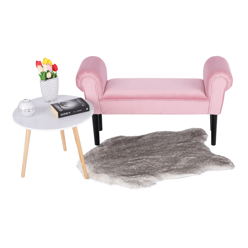 Lavica, Velvet látka, staroružová/čierna, BURDA - Image 5
