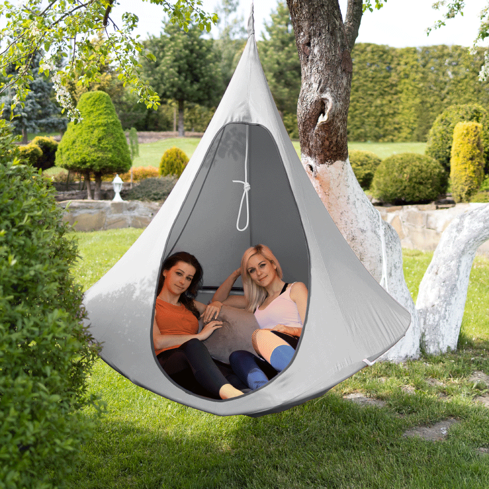 Závesné hojdacie kreslo, svetlosivá, KLORIN NEW BIG SIZE CACOON HAMMOCK - Image 16
